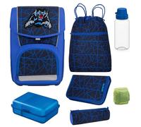 Familando McNeill Schulranzen 1. Klasse · ergonomischer Tornister · Basic WILD Panther Blau · Schultaschen-Set für Jungen und Mädchen