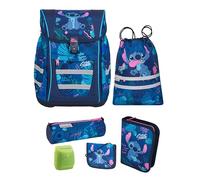 Familando - McNeill Teneris Schulranzen Set - 6-teilig mit Turnbeutel - Stitch - Ergonomisch & Verstellbarer Brustgurt - 980g leicht mit 18L Volumen & Reflektoren - Für Grundschule ab 1. Klasse