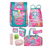 Familando - McNeill Teneris Schulranzen Set - 9-teilig mit Sporttasche - Minnie Mouse - Ergonomisch & verstellbarer Brustgurt - 980g leicht mit 18L Volumen & Reflektoren - Für Grundschule ab 1. Klasse
