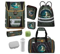 Familando - McNeill Teneris Schulranzen Set - 9-teilig mit Sporttasche - Star Wars Mandalorian- Ergonomisch & Verstellbarer Brustgurt - 980g leicht mit 18L Volumen & Reflektoren - ab 1. Klasse