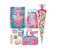 Familando Minnie Mouse Schulranzen Set für Mädchen 1. Klasse - mit Schultüte 85 cm, Sporttasche, Dose, Flasche - Ergonomisch, Leicht, Geräumig - 980 Gramm, 18 L Volumen - McNeill Teneris Schultasche