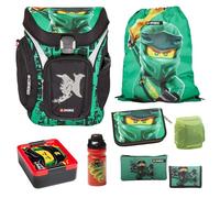 Familando Ninjago Schulranzen Set für Jungen mit passender Dose und Flasche - Ergonomisch, robust - 16 L Volumen, wasserabweisend - Mit Brust- und Hüftgurt - Komplettset 1. Klasse Grundschule