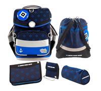 Familando - School Mood Timeless Air+ Schulranzen Set - 6-teilig mit Federmappe - HSV Fußball Verein - 980g leicht mit 23L Volumen - mit höhenverstellbarem System & Reflektoren- Ab 1. Klasse