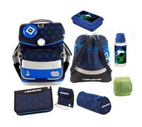 Familando - School Mood Timeless Air+ Schulranzen Set - 9-teilig mit Lunch-Set - HSV Fußball Verein - 980g leicht mit 23L Volumen - mit höhenverstellbarem System & Reflektoren - Ab 1. Klasse