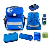 Familando - School Mood Timeless Air+ Schulranzen Set 9-teilig mit Lunch-Set -Sonder-Edition FC Schalke 04-980g leicht mit 23L Volumen - mit höhenverstellbarem System & Reflektoren
