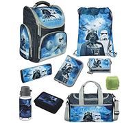 Familando Schulranzen 1. Klasse für Jungen und Mädchen · ergonomisch & leicht · Star Wars Classic Schultasche im Set (9-teilig mit Sporttasche)