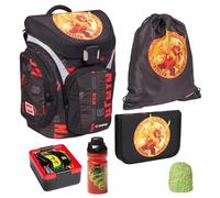 Familando - Schulranzen Set 6-teilig - Lego Ninjago Dragon Energy - Ergonomisch, stabil & mit gepolstertem Rücken - 1.310g leicht mit 16L Volumen - wasserabweisend und mit Reflektoren