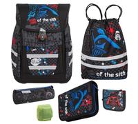 Familando Star Wars Darth Vader Schulranzen Set für Jungen 1. Klasse - mit gefüllter Federmappe und Turnbeutel - Ergonomisch, Leicht, Geräumig - 980 Gramm, 18 L Volumen - McNeill Teneris Schultasche