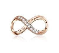 Family Forever' Unendlichkeits-Charm für Pandora-Armbänder, Sterlingsilber, elegant plattiert in feinstem Roségold, in Geschenkbox