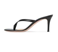 FamMe Damen Sandalen mit offenem Zehenbereich, Flip-Flops, Slingback-Tanga, Schlupfschuhe, Stiletto-Absatz, Slides, Sommerschuhe,Schwarz,37