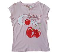 Famous Forever Damen Lady T-Shirt Rosa Light Pink Official Cherry Coke Merchandise Strass Kirsch Cola Kult Retro Vintage Löcher Kragen M 38