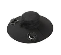 Fan-Hut Herren Damen Sale, Sonnenhut Herren Sonnenhüte mit 2 Solarventilatoren, Solar und USB Dual-Aufladung Outdoor Hut, Breiter Krempe Fischerhut, Sommer-UV-Schutz für Outdoor, Angeln,Wandern