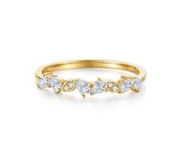 FANCIME 0.3 CTTW Lab-Grown Diamant Bandring Damen, Solide 14 Karat 585 echt Gelb Gold Timeless Ringe Verlobungsring Hochzeit Eheringe Valentinstag Schmuck für Damen Frauen Sie (D-E Farbe, VS Clarity)