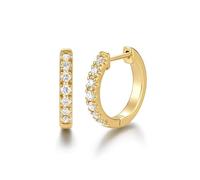 FANCIME 14K Gelbgold Vergoldete Creolen Huggies Ohrringe mit Lab-Grown Diamant 0,46 Cttw (Farben D-E, Reinheit VS) Ohrringe Ohrstecker Geschenke Schmuck für Damen Sie, Größe: 12 mm