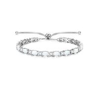 FANCIME 925 Sterling Silber Tennis Armband mit Opal Oktober Geburtsstein Bolo Tennis Armbänder Damen Weihnachts Valentinstags Geburtstags Schmuck Geschenke für Mutter Ehefrau Frauen