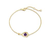 FANCIME Amethyst Armband Februar Geburtstein Armkette 925er Sterlingsilber Gelbgold Vergoldet Infinity Link Armbänder Lila Edelstein Feiner Schmuck Geburtstags Geschenke für Frauen Damen
