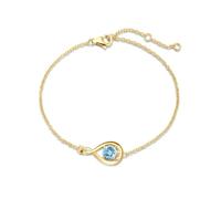 FANCIME Aquamarin Armband 925er Sterlingsilber Gelbgold Vergoldet Infinity Armbänder Blauer Edelstein März Geburtstein Armkette Feiner Schmuck Geburtstags Geschenke für Frauen Damen Mama