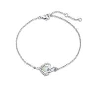 FANCIME Armband Damen 925 Sterling Silber Weiß Gold Oktober Geburtsstein Armbänder mit Weiß Opal Frauen Schmuck Geschenk für Valentinstag Verlobung Geburtstags Muttertags Weihnachten