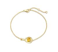 FANCIME Citrin Armband Damen 925er Sterlingsilber Gelbgold plattiert Infinity Link Armbänder November Geburtstein Armkette Gelb Topas Feiner Schmuck Geschenk für Sie Frauen