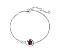 FANCIME Granat Armband 925er Sterlingsilber Weißgold Vergoldet Infinity Rot Link Armbänder Januar Geburtsstein Armkette Feiner Schmuck Geburtstags Geschenke für Frauen Mama Sie