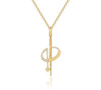 FANCIME Harry Potter x Kollaboration - Hermione Granger Wand Halskette, Gelb Plated Copper Pendant Halskette Schmuckgeschenke für Damen Mädchen