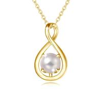 FANCIME Infinity Geburtsstein Halskette für Damen 925 Sterling Silber Kette | vergoldet Unendlichkeit Edelstein Anhänger feiner Schmuck Muttertag Weihnachten Jubiläums Geburtstag Geschenke für Frau Mama