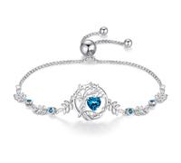 FANCIME Lebensbaum Blautopas Armband für Damen 925 Sterling Silber Baum des Lebens Blautopas Anhänger Armband Schmuck Geschenke für Damen Frauen Mädchen