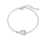 FANCIME Mondstein Armband Juni Geburtstein Armbänder 925er Sterlingsilber Weißgold Vergoldet Infinity Link Armkette Feiner Schmuck Weihnachten Jahrestag Geburtstag Geschenke für Mama Frauen