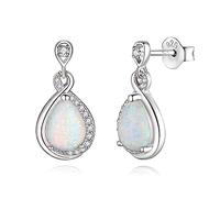 FANCIME Opal Ohrringe 925 Sterling Silber für Damen - Infinity Tropfen Zirkonia Hängend Schmuck Geschenke für Frauen Mädchen