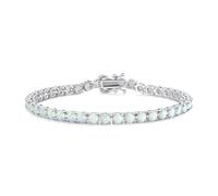 FANCIME Tennisarmband aus Solide 925 Sterling Silber mit Opal Romantisches Hochzeit Braut Tennis Armband Geschenk Schmuck für Damen Mädchen