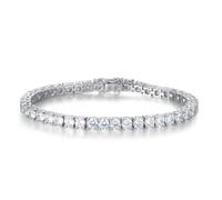FANCIME Tennisarmband aus Solide 925 Sterling Silber mit Zirkonia Romantisches Hochzeit Braut Tennis Armband Geschenk Schmuck für Damen Mädchen - Breite 4 mm, Länge 19,5 cm
