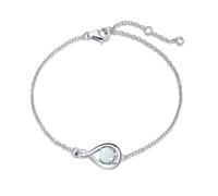 FANCIME Weißen Opal Armband Damen Oktober Geburtstein Armkette Sterling Silber Weißgold vergoldet Infinity Armbänder feinen Schmuck Jahrestag Geburtstag Geschenke für Mama Ihr