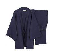 Fancy Pumpkin Dicker Herrenmantel im japanischen Stil Lose warme Winter-Kimono-Pyjamasanzug [Navy/Größe L]