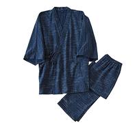 Fancy Pumpkin Männer japanischen Stil Roben Doppel Gaze Baumwolle Kimono Pyjamas Anzug [Größe L, 01]