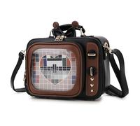 fancybag Ita Women's TV Shoulder Bag Retro TV Design Unique Clear Window Enamel Pin Display Multifunctional Backpack