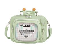 fancybag Ita Women's TV Shoulder Bag Retro TV Design Unique See Through Window Enamel Pin Backpack (hellgrün)