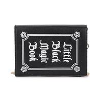fancybag Magic Book of Spells Geldbörse für Frauen Helloween Zauberbuch Hexe Clutch Mädchen Umhängetasche mit Kette, Blacka
