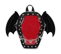 fancybag Punk Coffin Shaped Gothic Ita Backpack Clear Window Women Handbag and Crossbody Bag with Inserts for Pins Display