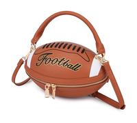 fancybag Rugby Handtasche Damen Fußballförmige Umhängetasche (Brown)