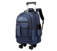 FANDARE 2-in-1 Rollrucksack für Herren 35L Trolley-Rucksack mit leisen Rädern 15.6 Zoll Laptop-Trolleys Wandlungsrucksack Reiserucksack mit Rollen Handgepäck Rolling Geschäft Aaktenkoffer Blau