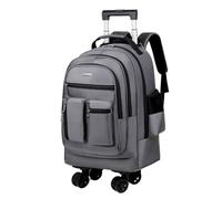 FANDARE 2-in-1 Rollrucksack für Herren 35L Trolley-Rucksack mit leisen Rädern 15.6 Zoll Laptop-Trolleys Wandlungsrucksack Reiserucksack mit Rollen Handgepäck Rolling Geschäft Aaktenkoffer Grau
