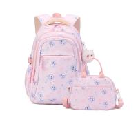 FANDARE 2 IN1 Niedlich Kinderrucksäcke mit Lunchpaket Schultasche für Mädchen Junge Juniorrucksäcke Schultasche Rucksäcke Kids-Rucksack Kinder-Tragebeutel Schulranzen School Bag Hellrosa