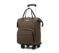 FANDARE 3-in-1 Roll-Rucksack Faltbar Konvertierbarer Einkaufswagen & Handgepäcktrolley Herren Damen Einkaufstrolley Reisegepäck für Einkauf Business Wochenendtrips (Kabinentauglich) Braun
