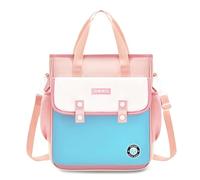 FANDARE 3-in-1-Umhängetasche Tragetasche Kinderrucksack Handtaschen Schulrucksack Mädchen Junge Color-Blocking Daypack Schulranzen Rucksack Büchertaschen im britischen Stil Tagesrucksack Rosa