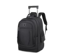 FANDARE 35L Laptop-Trolleys 2 in 1 Herren Business Rucksack Reiserucksack mit schnell laufenden Rollen Laptop Handgepäck Rolling Notebook bis 15.6 Zoll Arbeit Multifunktionales Aaktenkoffer Schwarz