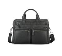 FANDARE Aktentasche Herren, Laptoptasche 12.9 Zoll, Wasserdicht Leder Messenger Bag Laptop Tasche, Business Notebook Umhänge Aktenkoffer Schultertasche für College Büro Arbeit Frauen Männer Schwarz