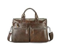 FANDARE Aktentasche Herren, Laptoptasche 12.9 Zoll, Wasserdicht Leder Messenger Bag Laptop Tasche, Business Notebook Umhänge Aktenkoffer Schultertasche für College Büro Arbeit Frauen Männer Braun
