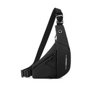 FANDARE Anti Diebstahl Brustasche Herren Sport Umhängetasche Damen Linke Schulter Sling Crossbody Bag Wasserdichtes PU Leder Messenger-Bags Schultertaschen Reise Schule Wandern Bodybag Schwarz Links