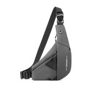 FANDARE Anti Diebstahl Brustasche Herren Sport Umhängetasche Damen Linke Schulter Sling Crossbody Bag Wasserdichtes PU Leder Messenger-Bags Schultertaschen für Reise Schule Wandern Bodybag Grau Links