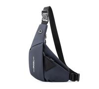 FANDARE Anti Diebstahl Brustasche Herren Sport Umhängetasche Damen Rechte Schulter Sling Crossbody Bag Wasserdichtes PU Leder Messenger-Bags Schultertaschen für Reise Schule Bodybag Blau Rechts